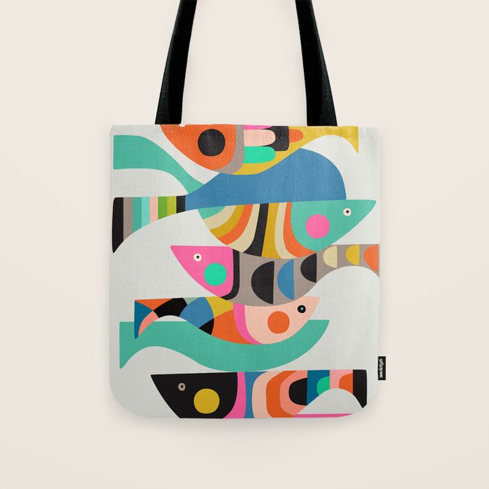 Mid Century fish Tote Bag Gallery Image 1