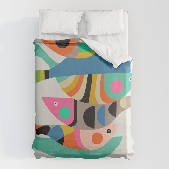 Mid Century fish Duvet Cover Gallery Image 6