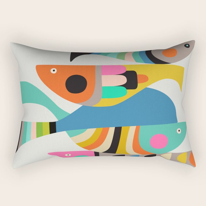 Mid Century fish Rectangular Pillow Gallery Image 1
