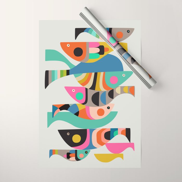 Mid Century fish Wrapping Paper Gallery Image 1