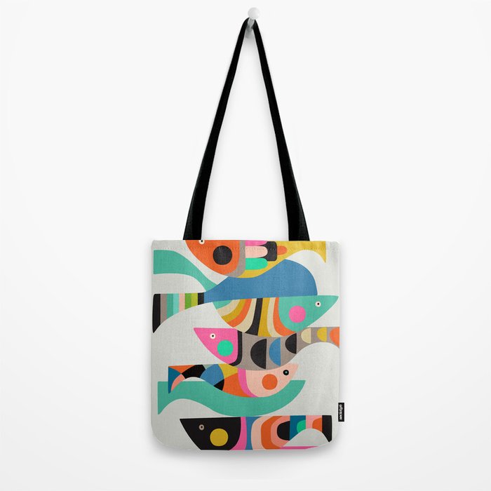 Mid Century fish Tote Bag Gallery Image 2