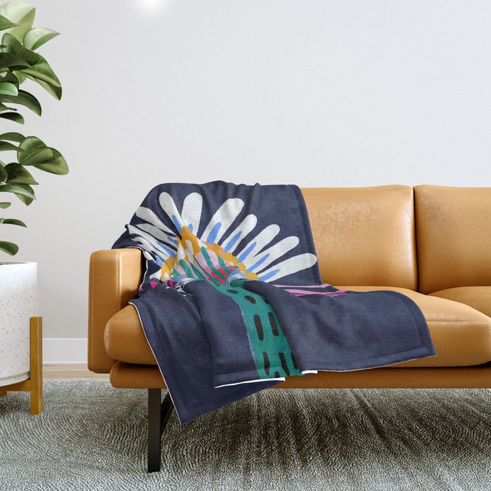 Zelestial Flower Throw Blanket Gallery Image 1