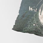 Mountains Compass Milky Way Woods Gold Pillow Sham Gallery Image 4