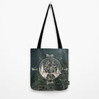Mountains Compass Milky Way Woods Gold Tote Bag Gallery Image 2