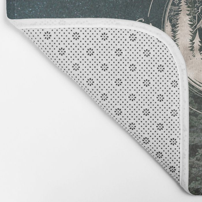 Mountains Compass Milky Way Woods Gold Bath Mat Gallery Image 2