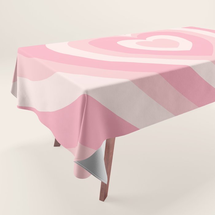 Pink Love Hearts  Tablecloth Gallery Image 1