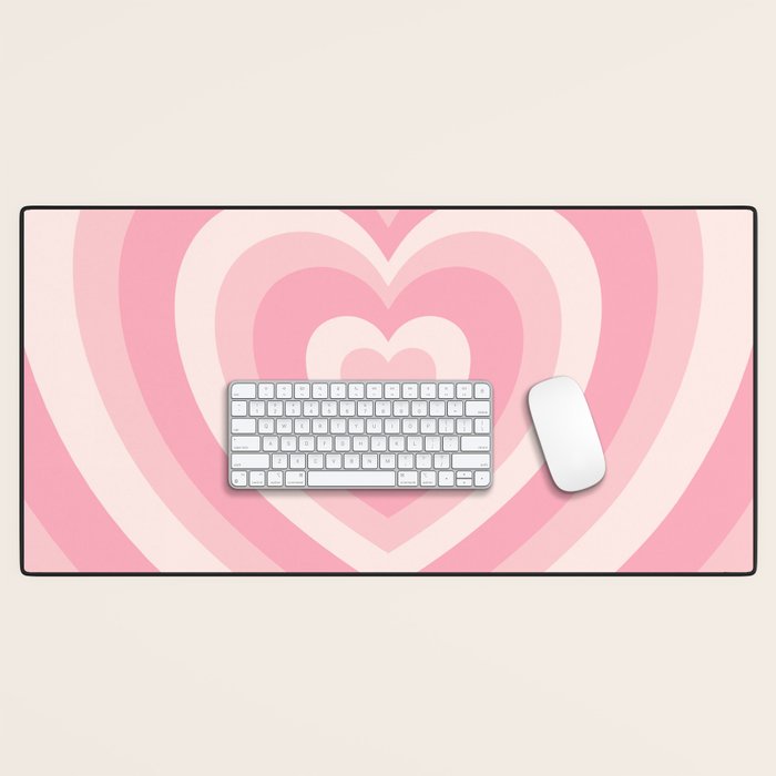 Pink Love Hearts  Desk Mat Gallery Image 1