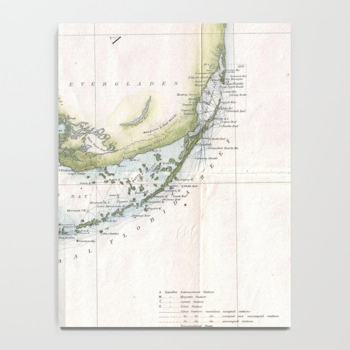 Vintage Map of The Florida Keys (1852) Notebook Gallery Image 4