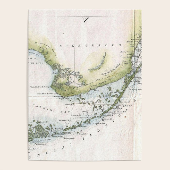 Vintage Map of The Florida Keys (1852) Poster Gallery Image 4