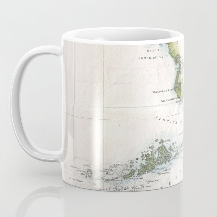 Vintage Map of The Florida Keys (1852) Coffee Mug Gallery Image 3