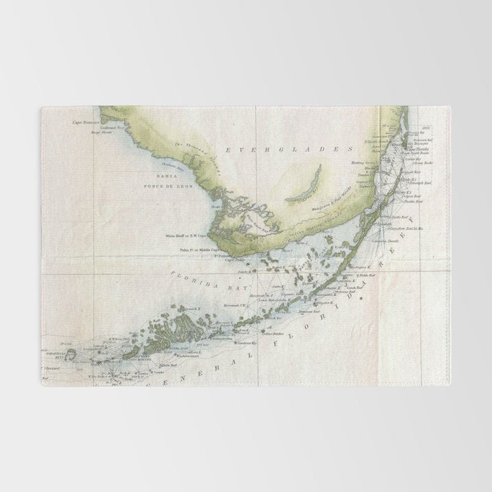 Vintage Map of The Florida Keys (1852) Rug Gallery Image 2