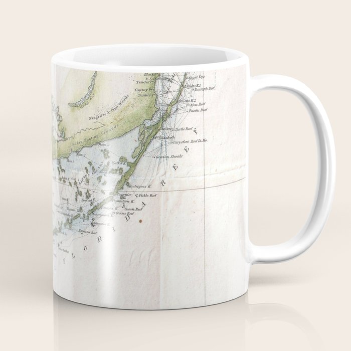 Vintage Map of The Florida Keys (1852) Coffee Mug Gallery Image 1