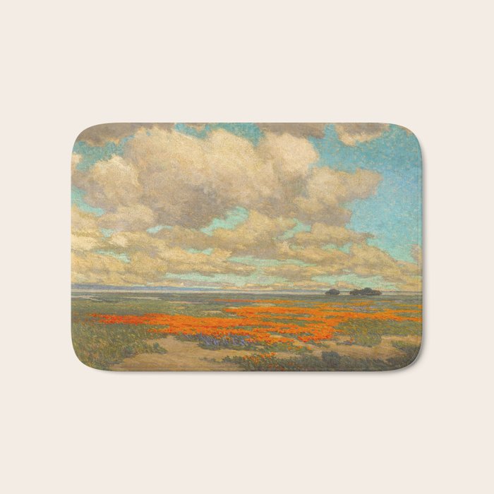1911 Granville Redmond - A Field of California Poppies Bath Mat Gallery Image 1