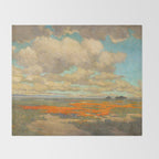 1911 Granville Redmond - A Field of California Poppies Throw Blanket Gallery Image 2