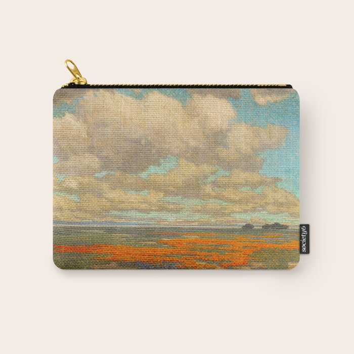 1911 Granville Redmond - A Field of California Poppies Carry All Pouch Gallery Image 1