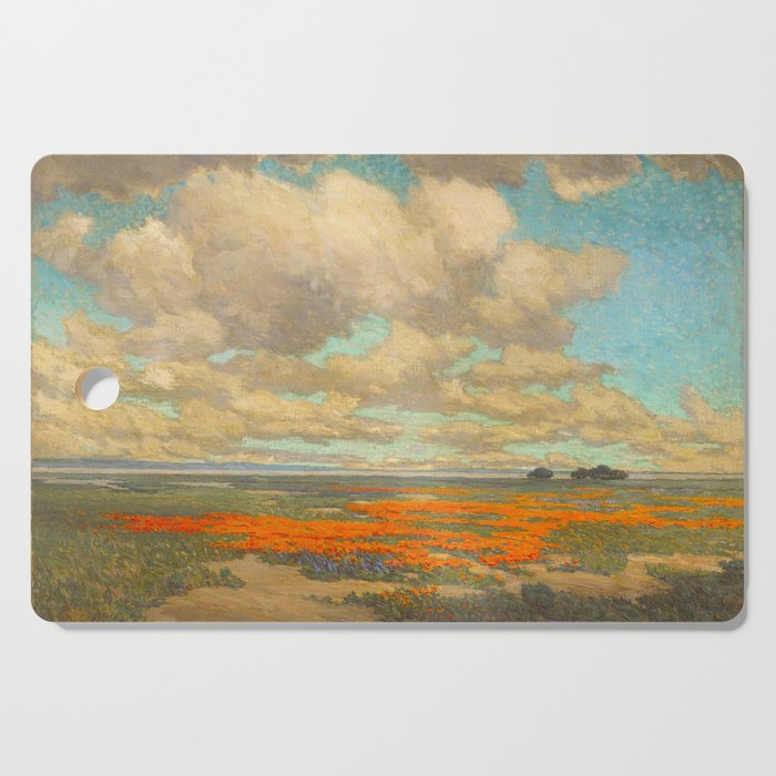 1911 Granville Redmond - A Field of California Poppies Cutting Board Gallery Image 1