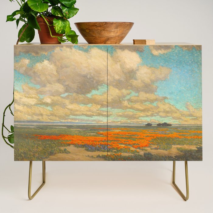 1911 Granville Redmond - A Field of California Poppies Credenza Gallery Image 1