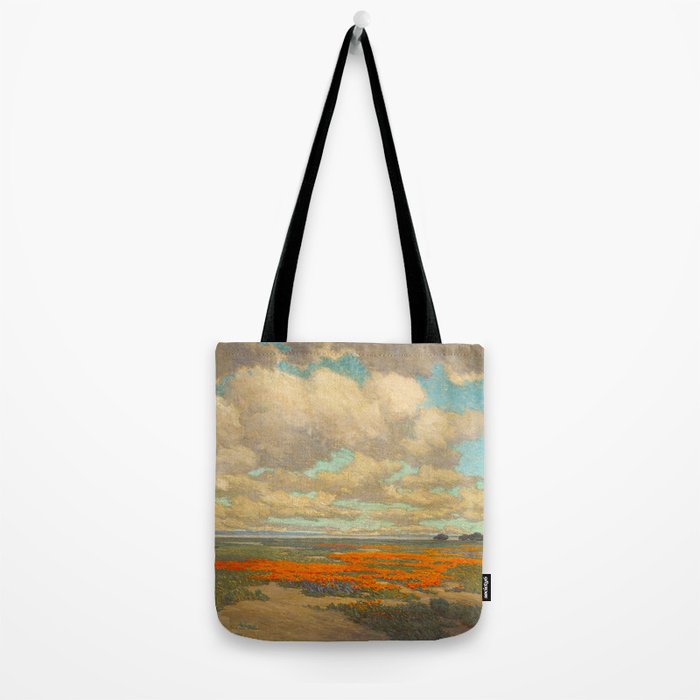 1911 Granville Redmond - A Field of California Poppies Tote Bag Gallery Image 2