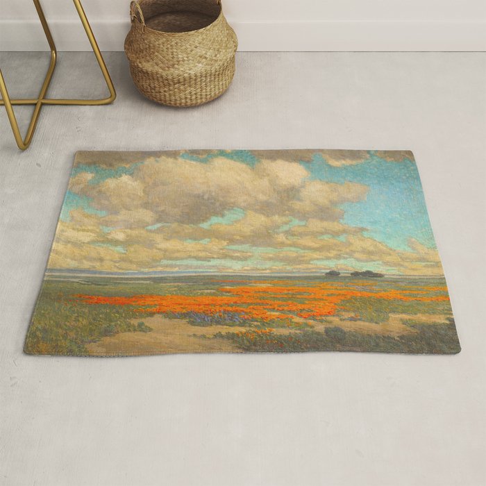 1911 Granville Redmond - A Field of California Poppies Rug Gallery Image 1