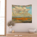 1911 Granville Redmond - A Field of California Poppies Wall Tapestry Gallery Image 2
