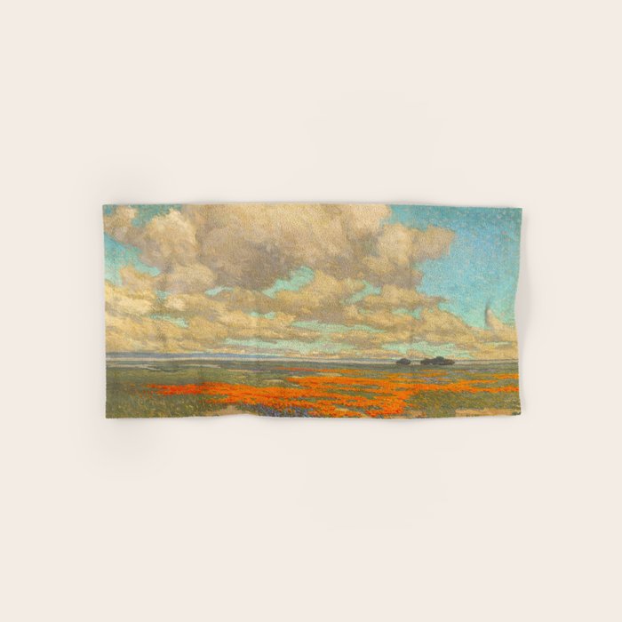 1911 Granville Redmond - A Field of California Poppies Towels Gallery Image 1
