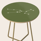 Taurus Zodiac Star Constellation Line Art Olive Green Side Table Gallery Image 2