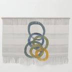Minimalist Mid Century Modern Colorful Rings Navy Blue Yellow Olive Green Spirals by Ejaaz Haniff Wall Hanging Gallery Image 1