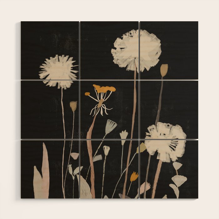 Wildflowers and Dandelions Wood Wall Art Gallery Image 1