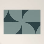 Bauhaus Mid Century Modern Geometric XI Earthy Green Welcome Mat Gallery Image 1