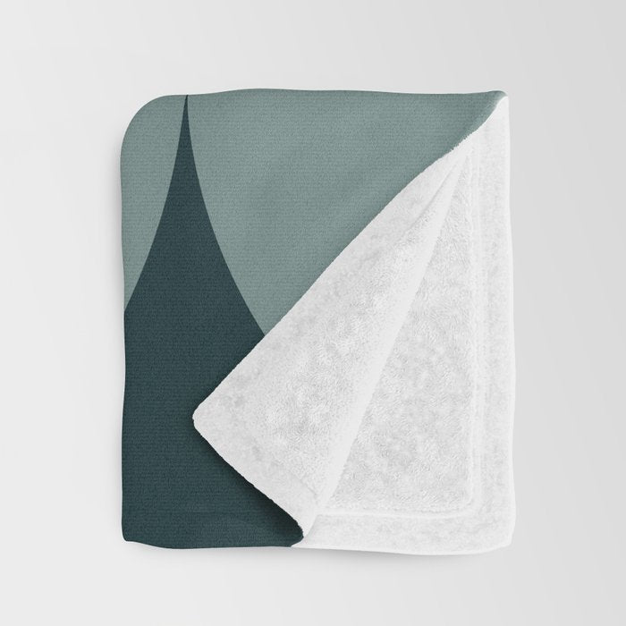 Bauhaus Mid Century Modern Geometric XI Earthy Green Throw Blanket Gallery Image 3