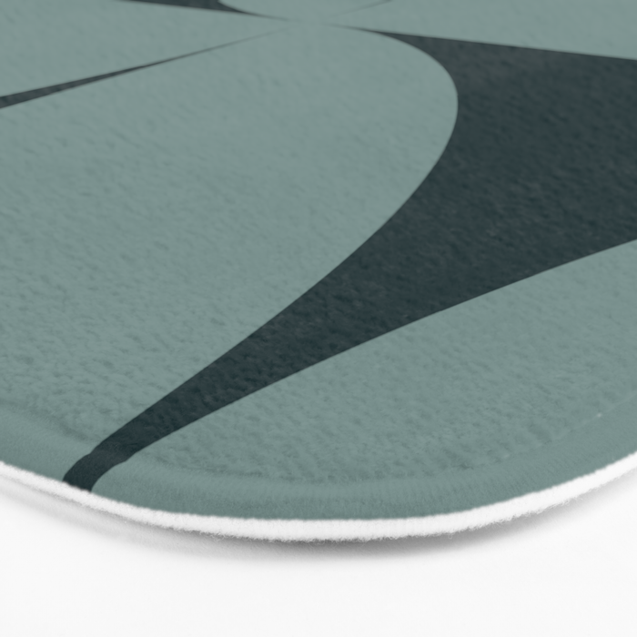 Bauhaus Mid Century Modern Geometric XI Earthy Green Bath Mat Gallery Image 3