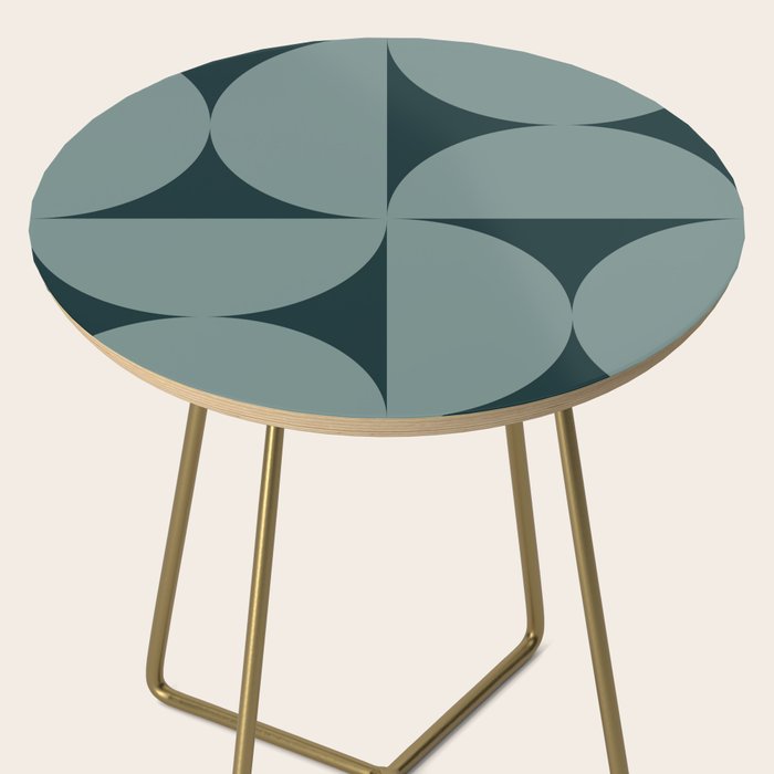 Bauhaus Mid Century Modern Geometric XI Earthy Green Side Table Gallery Image 2