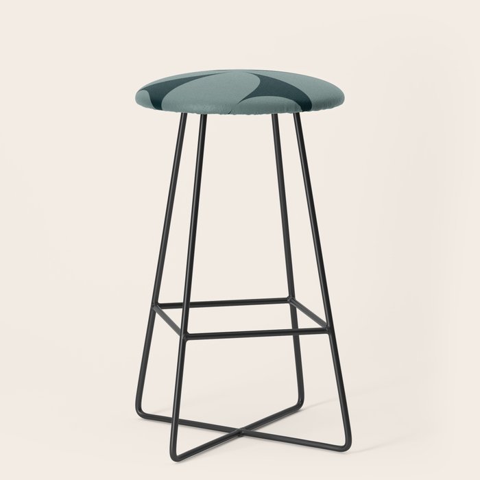 Bauhaus Mid Century Modern Geometric XI Earthy Green Stool Gallery Image 1