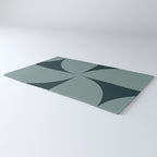 Bauhaus Mid Century Modern Geometric XI Earthy Green Rug Gallery Image 3