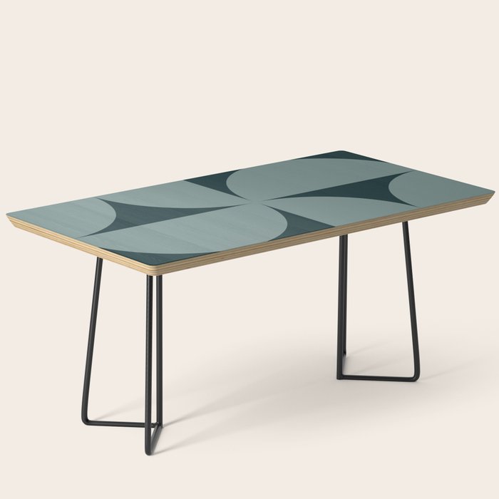 Bauhaus Mid Century Modern Geometric XI Earthy Green Coffee Table Gallery Image 1