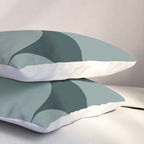 Bauhaus Mid Century Modern Geometric XI Earthy Green Pillow Sham Gallery Image 3