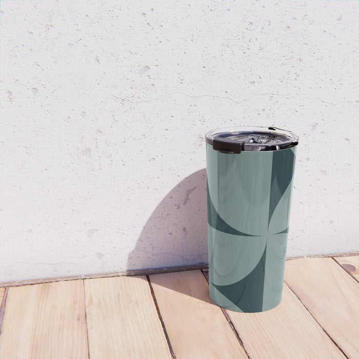 Bauhaus Mid Century Modern Geometric XI Earthy Green Travel Mug Gallery Image 4