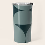 Bauhaus Mid Century Modern Geometric XI Earthy Green Travel Mug Gallery Image 2