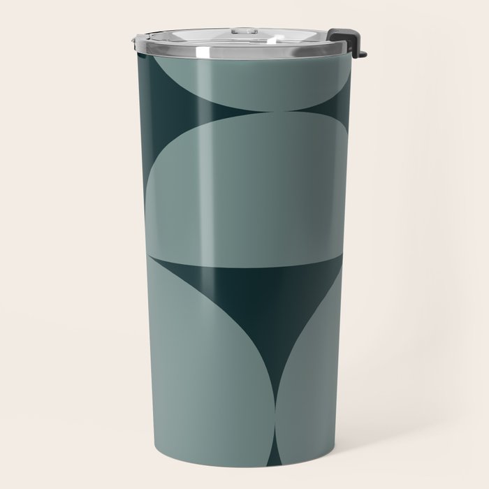Bauhaus Mid Century Modern Geometric XI Earthy Green Travel Mug Gallery Image 2