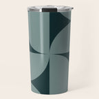 Bauhaus Mid Century Modern Geometric XI Earthy Green Travel Mug Gallery Image 1