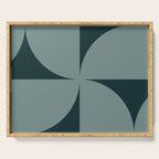 Bauhaus Mid Century Modern Geometric XI Earthy Green Serving Tray Gallery Image 1