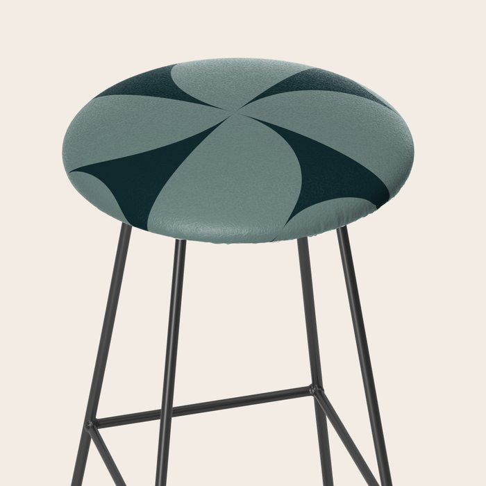 Bauhaus Mid Century Modern Geometric XI Earthy Green Stool Gallery Image 2
