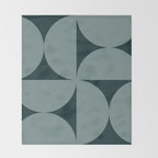Bauhaus Mid Century Modern Geometric XI Earthy Green Throw Blanket Gallery Image 2