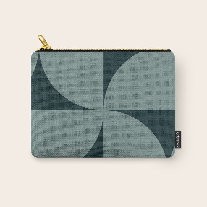 Bauhaus Mid Century Modern Geometric XI Earthy Green Carry All Pouch Gallery Image 1