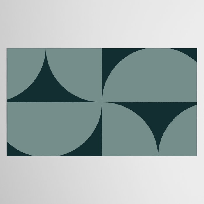 Bauhaus Mid Century Modern Geometric XI Earthy Green Tablecloth Gallery Image 2