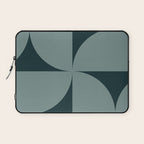 Bauhaus Mid Century Modern Geometric XI Earthy Green Laptop Sleeve Gallery Image 1