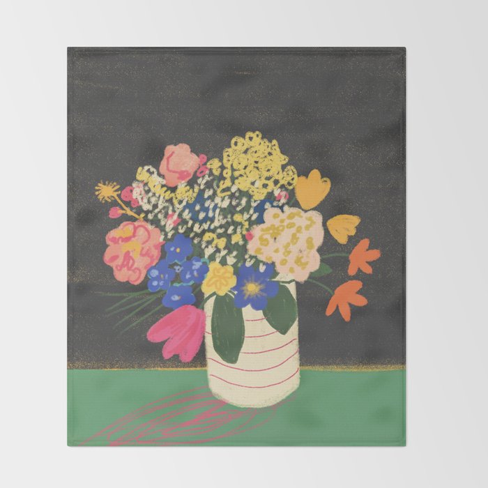 Bright bouquet  Throw Blanket Gallery Image 2