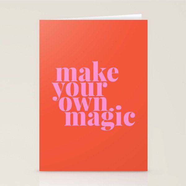 Make Your Own Magic | Pink and Orange Stationery Card Gallery Image 2