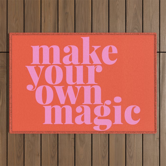 Make Your Own Magic | Pink and Orange Outdoor Rug Gallery Image 1