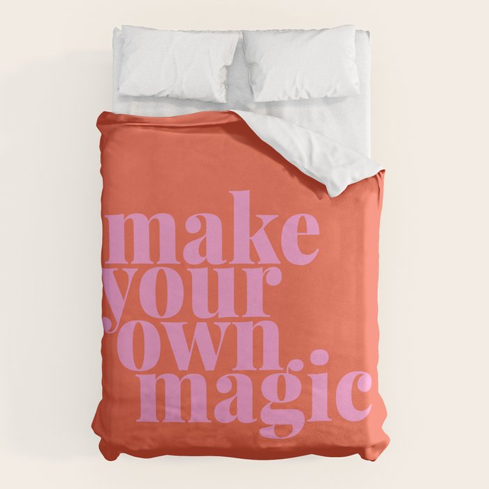 Make Your Own Magic | Pink and Orange Duvet Cover Gallery Image 1